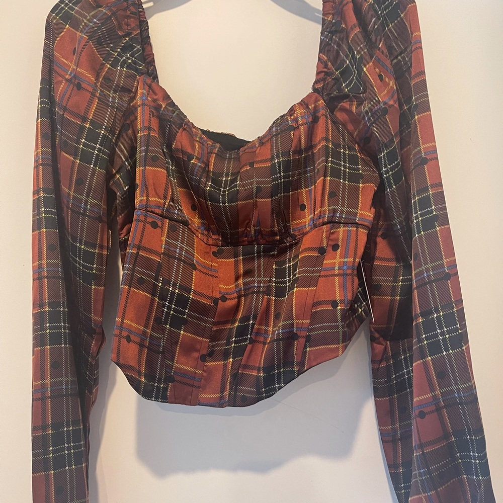 Juniors plaid top size XL